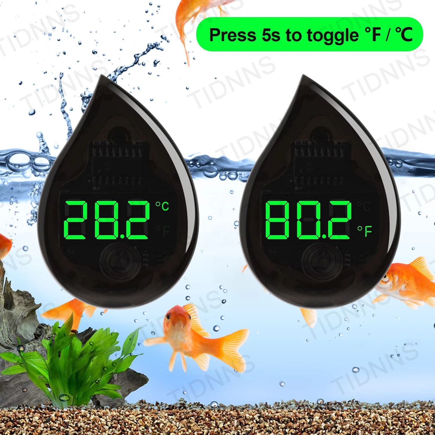 Marine Aquarium Glue - 수족관 자체 접착식 온도계 LCD 디지털