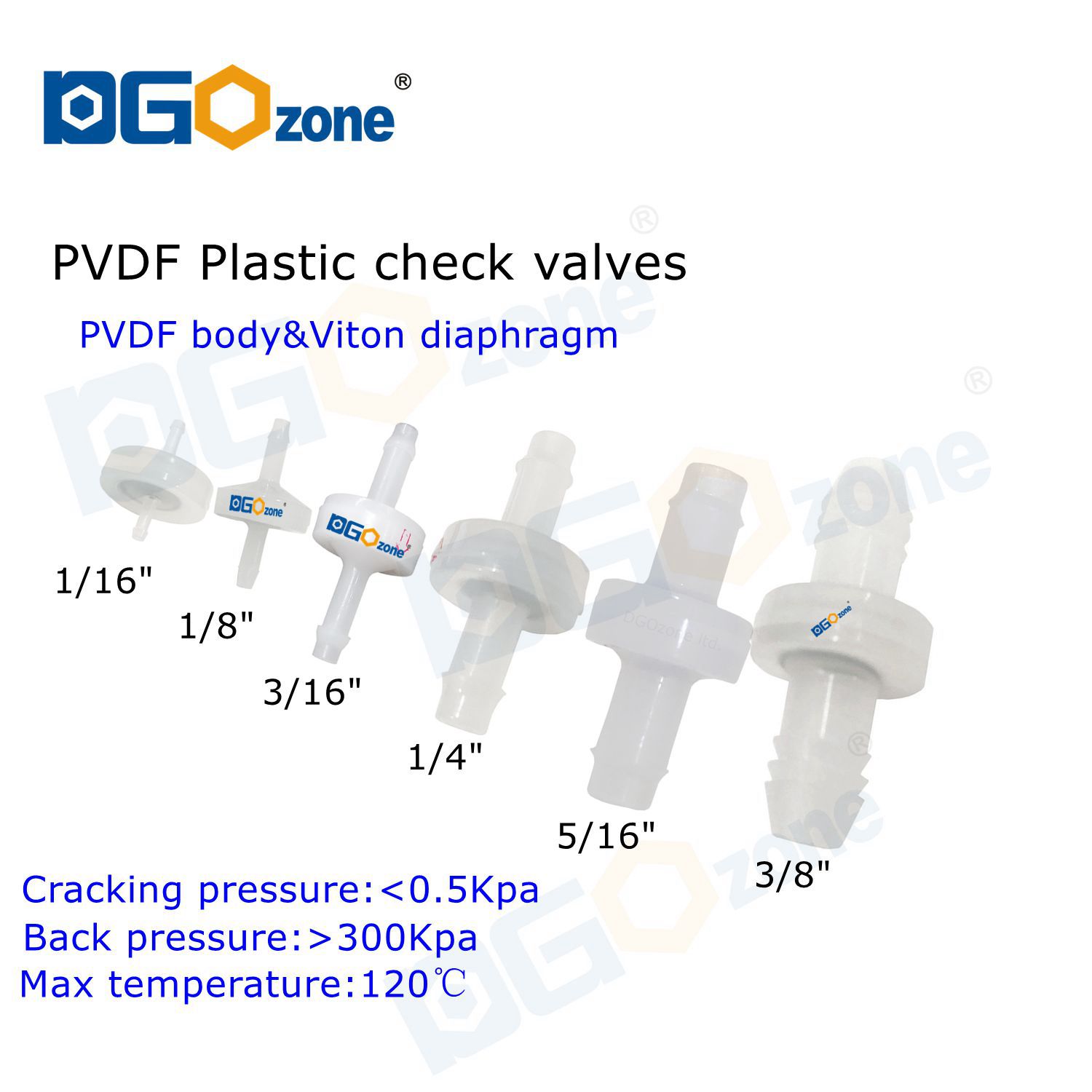 Marine Aquarium Ozone Generator - PVDF 체크 밸브 다이어프램 플라스틱 오존