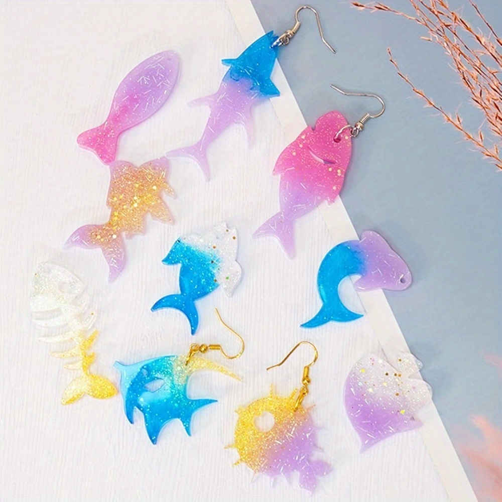 바다 테마의 귀걸이 및 펜던트 몰드 세트는 네 가지 스 - Aquarium Marine 리뷰 및 가격
