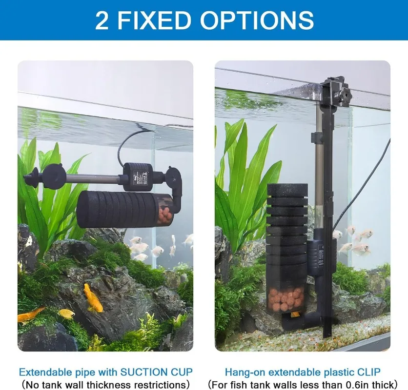 조용한 USB 수족관 필터 단일 스펀지 필터 어항 필터 - Marine Aquarium Overflow Box 리뷰 및 가격