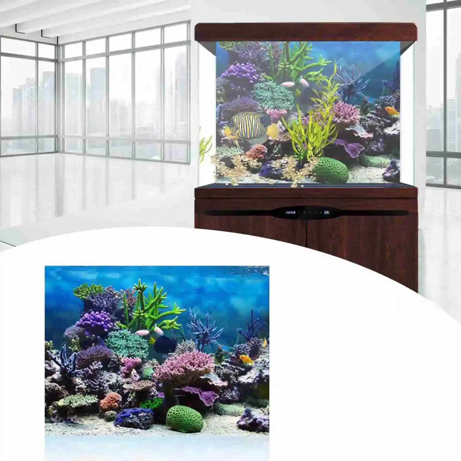 3D 수족관 풍경 포스터 벽지, 열대우림 어항 배경 장 - Marine Aquarium Glue 리뷰 및 가격
